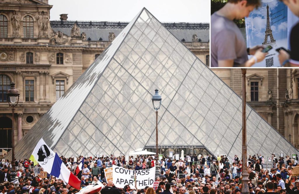Imagens de protestos em paris