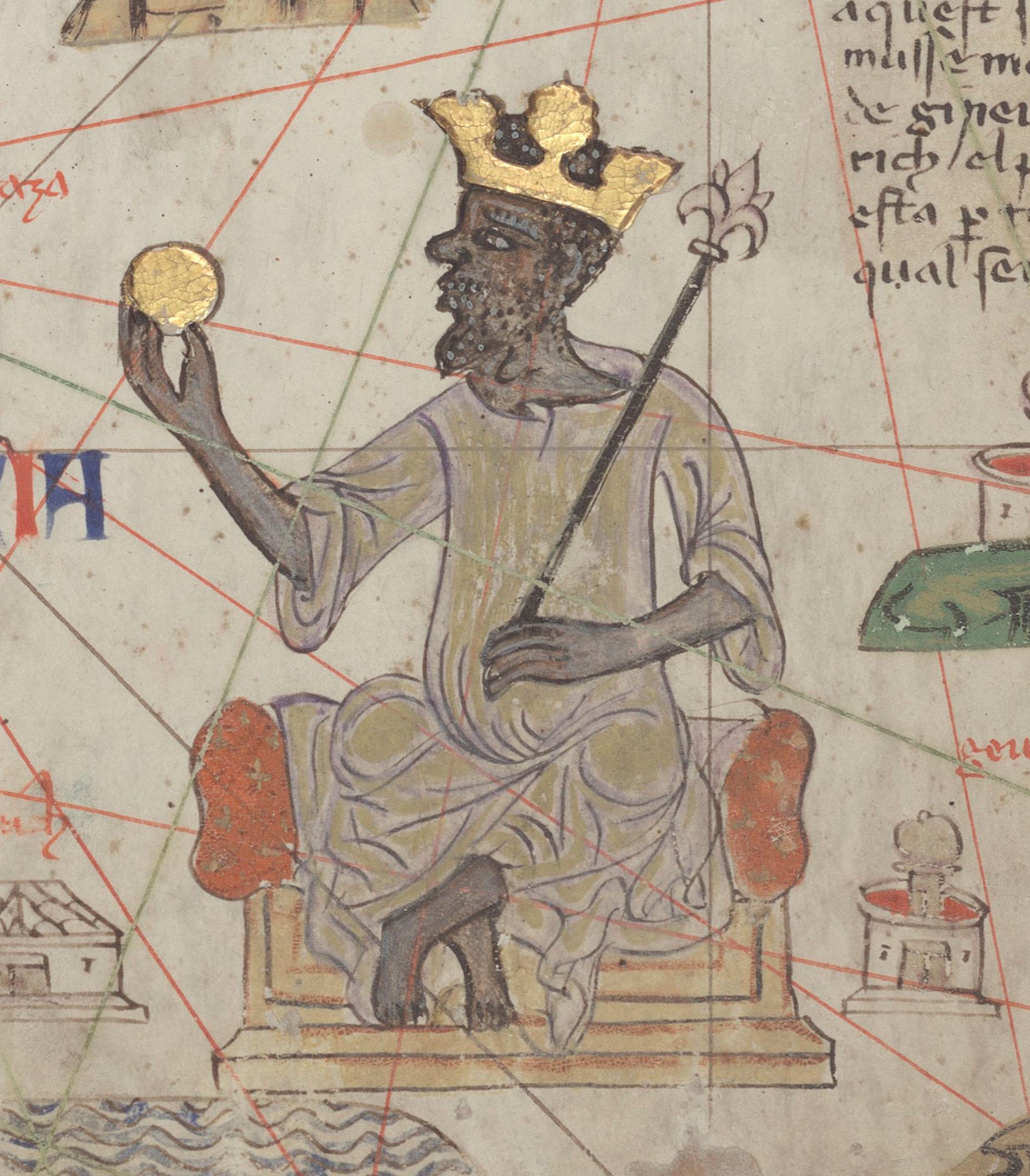 Representação de Mansa Musa no Atlas Catalão de Abraão Cresques, em 1375